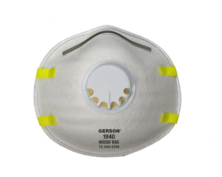 Gerson 1940 R95 Particulate Respirator with Exhalation Valve – Flame Resistant, Made in USA (Box of 10)